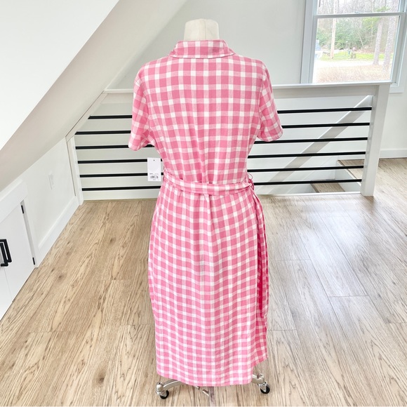 NWT S M L XL Barbie, pink and white collared dress with pockets - Picture 4 of 10